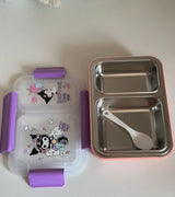 Kuromi "I Love You" Lunch Box - 2-Compartment Stainless Steel & Insulated | Kawaii Gothic Style